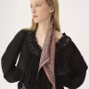 İpek charmeuse Chloé Paisley bandeau atkı İpek charmeuse Chloé Paisley bandeau atkı