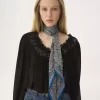 İpek charmeuse Chloé Paisley bandeau atkı İpek charmeuse Chloé Paisley bandeau atkı