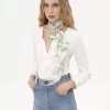 İpek charmeuse Chloé Peonies bandeau atkı