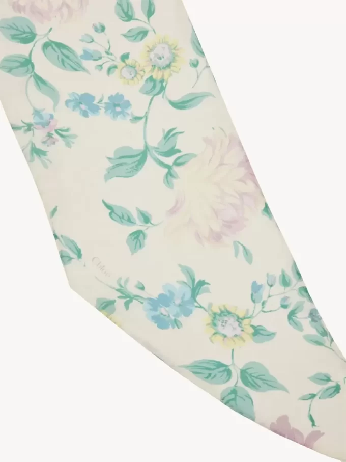 İpek charmeuse Chloé Peonies bandeau atkı