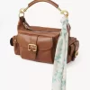 İpek charmeuse Chloé Peonies bandeau atkı