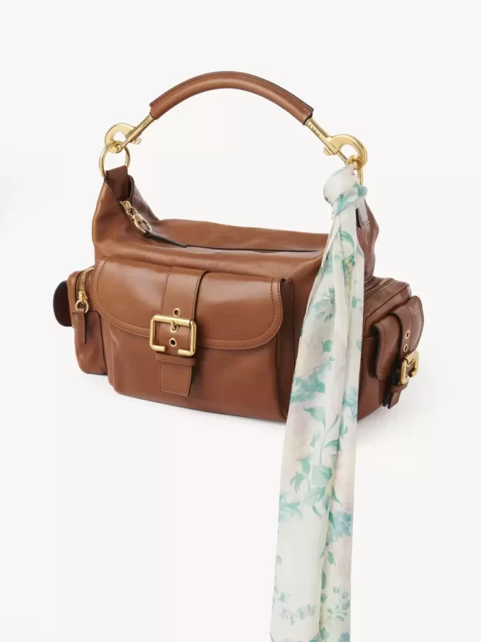 İpek charmeuse Chloé Peonies bandeau atkı