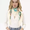 İpek kumaştan yapılmış kare Chloé Peonies eşarp