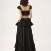 İpek muslin ve dantelden fırfırlı bralet İpek muslin ve dantelden fırfırlı bralet