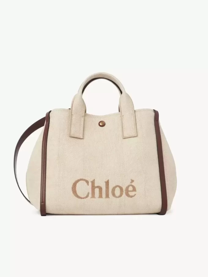Rafia efektli elyaftan yapılmış Chloé Carry tote çanta Rafia efektli elyaftan yapılmış Chloé Carry tote çanta