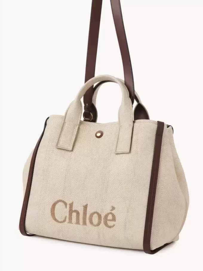 Rafia efektli elyaftan yapılmış Chloé Carry tote çanta Rafia efektli elyaftan yapılmış Chloé Carry tote çanta