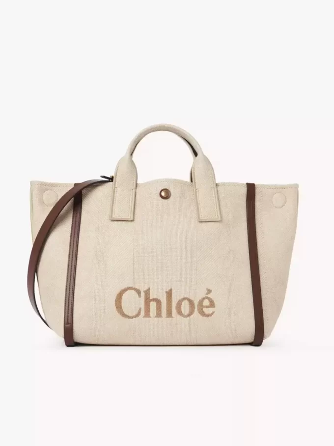 Rafia efektli elyaftan yapılmış Chloé Carry tote çanta Rafia efektli elyaftan yapılmış Chloé Carry tote çanta