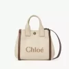 Rafia efektli elyaftan yapılmış küçük Chloé Carry tote çanta Rafia efektli elyaftan yapılmış küçük Chloé Carry tote çanta