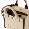 Rafia efektli elyaftan yapılmış küçük Chloé Carry tote çanta Rafia efektli elyaftan yapılmış küçük Chloé Carry tote çanta
