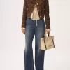 Rafia efektli elyaftan yapılmış küçük Chloé Carry tote çanta Rafia efektli elyaftan yapılmış küçük Chloé Carry tote çanta