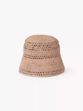Rafiadan yapılmış Chloé Sunset kova şapkası Rafiadan yapılmış Chloé Sunset kova şapkası
