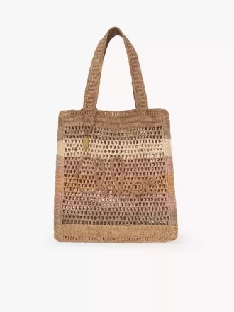 Rafiadan yapılmış Summer Banana tote çanta Rafiadan yapılmış Summer Banana tote çanta