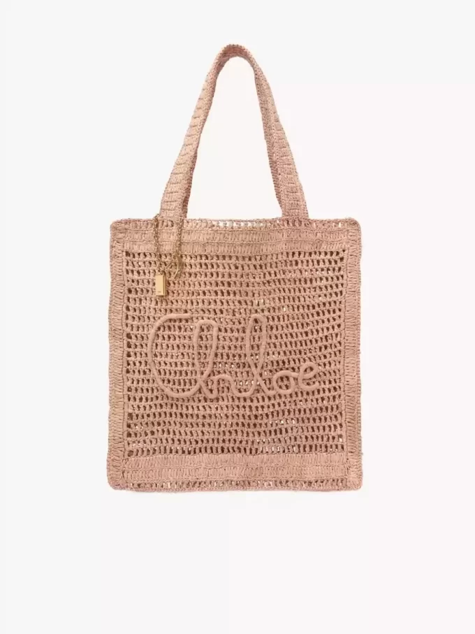 Rafiadan yapılmış Summer Banana tote çanta Rafiadan yapılmış Summer Banana tote çanta