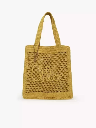 Rafiadan yapılmış Summer Banana tote çanta
