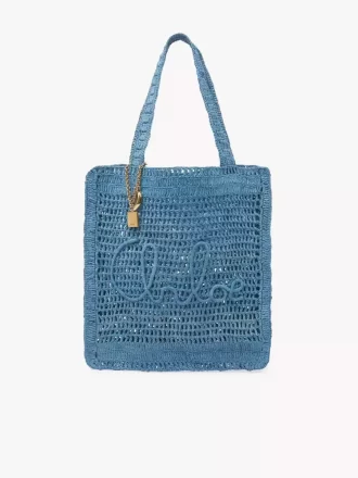 Rafiadan yapılmış Summer Banana tote çanta
