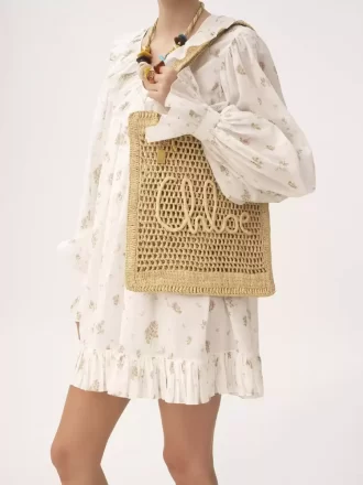 Rafiadan yapılmış Summer Banana tote çanta Rafiadan yapılmış Summer Banana tote çanta
