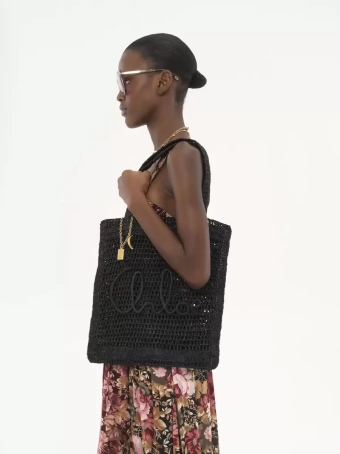 Rafiadan yapılmış Summer Banana tote çanta Rafiadan yapılmış Summer Banana tote çanta