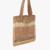 Rafiadan yapılmış Summer Banana tote çanta Rafiadan yapılmış Summer Banana tote çanta