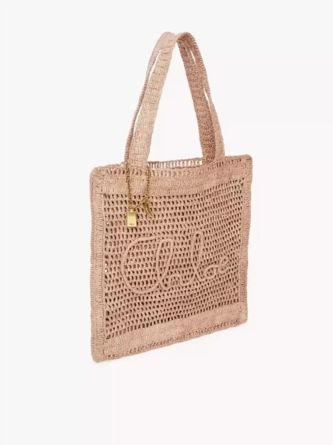 Rafiadan yapılmış Summer Banana tote çanta Rafiadan yapılmış Summer Banana tote çanta