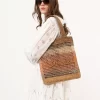 Rafiadan yapılmış Summer Banana tote çanta Rafiadan yapılmış Summer Banana tote çanta