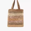Rafiadan yapılmış Summer Banana tote çanta Rafiadan yapılmış Summer Banana tote çanta