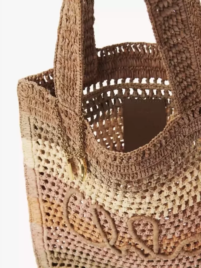 Rafiadan yapılmış Summer Banana tote çanta Rafiadan yapılmış Summer Banana tote çanta