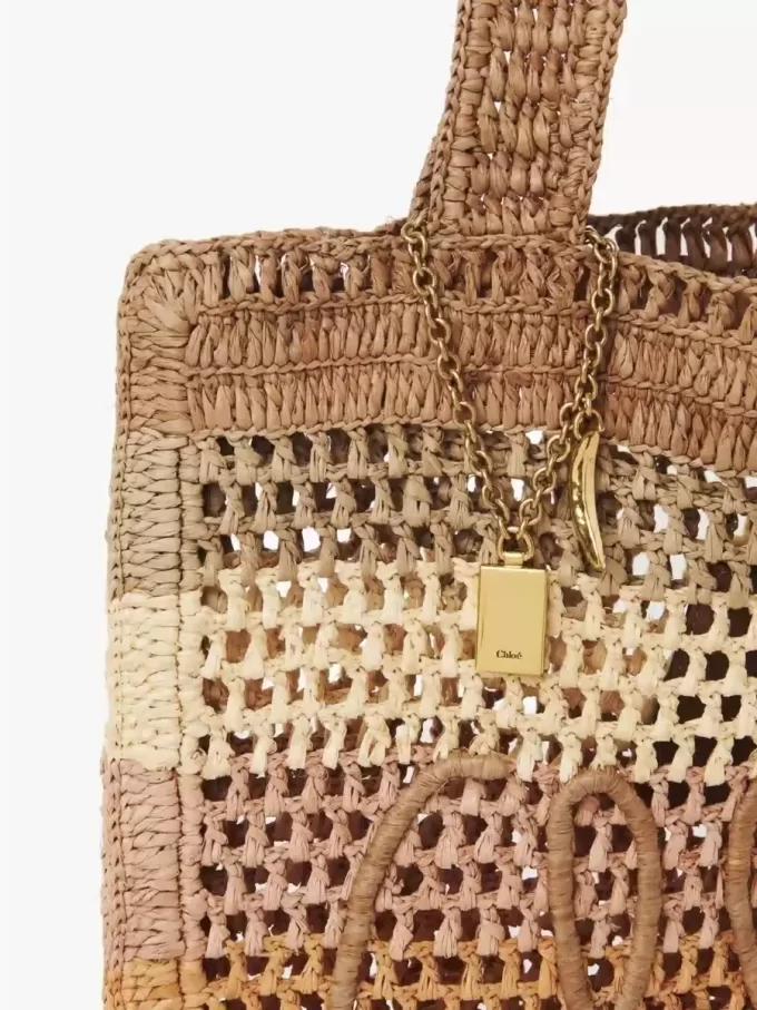 Rafiadan yapılmış Summer Banana tote çanta Rafiadan yapılmış Summer Banana tote çanta
