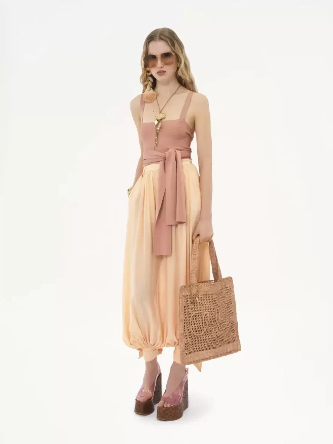 Rafiadan yapılmış Summer Banana tote çanta Rafiadan yapılmış Summer Banana tote çanta
