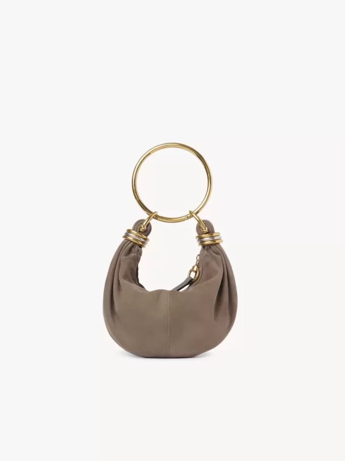 Süet deriden mini bilezikli hobo çanta Süet deriden mini bilezikli hobo çanta