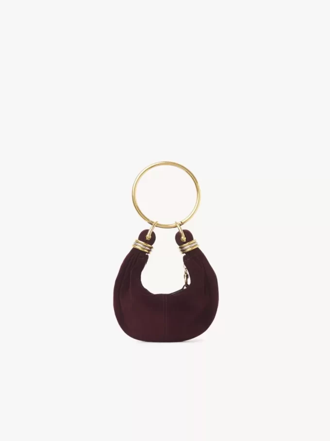 Süet deriden mini bilezikli hobo çanta Süet deriden mini bilezikli hobo çanta