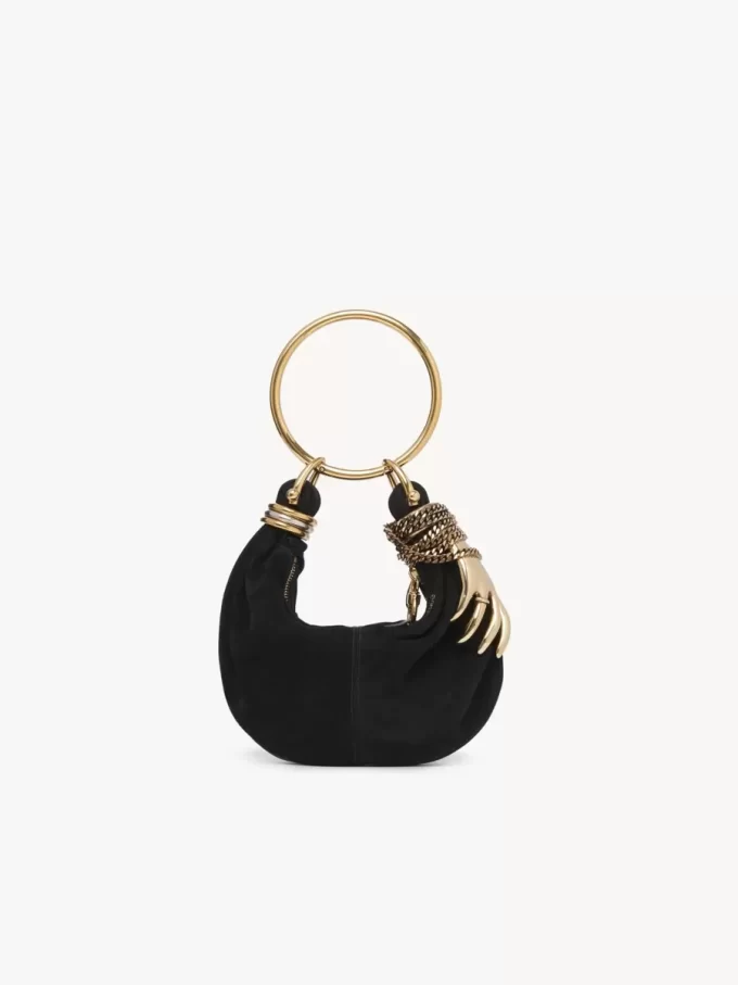 Süet deriden mini bilezikli hobo çanta Süet deriden mini bilezikli hobo çanta