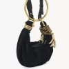 Süet deriden mini bilezikli hobo çanta Süet deriden mini bilezikli hobo çanta