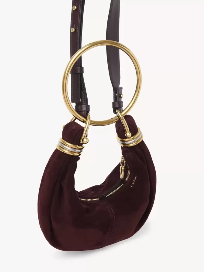 Süet deriden mini bilezikli hobo çanta Süet deriden mini bilezikli hobo çanta