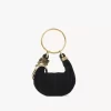 Süet deriden mini bilezikli hobo çanta Süet deriden mini bilezikli hobo çanta