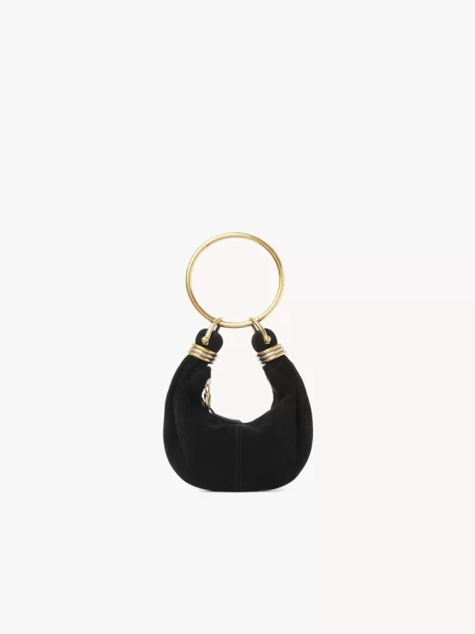 Süet deriden mini bilezikli hobo çanta Süet deriden mini bilezikli hobo çanta