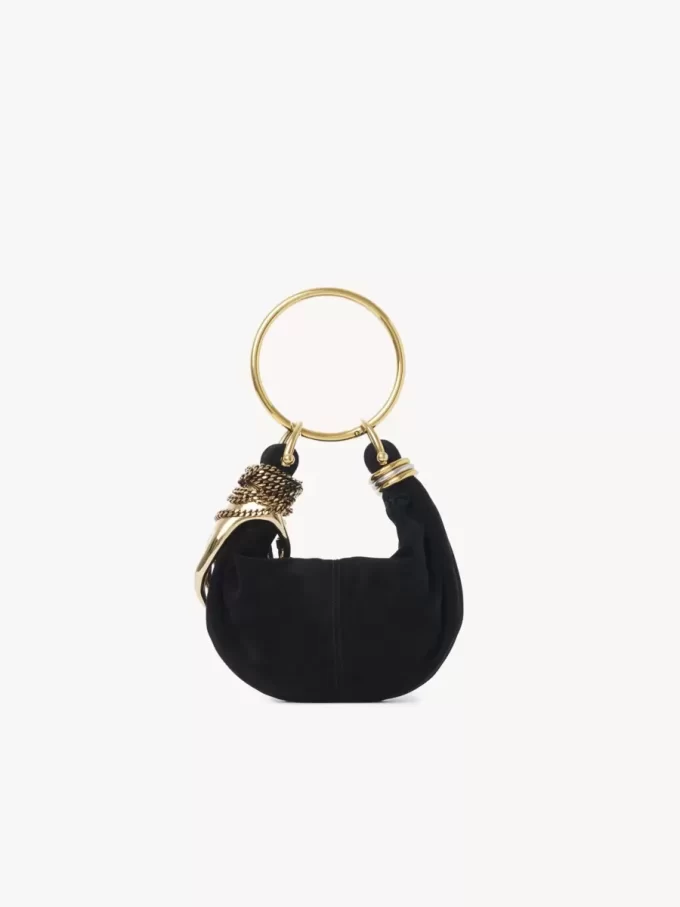 Süet deriden mini bilezikli hobo çanta Süet deriden mini bilezikli hobo çanta