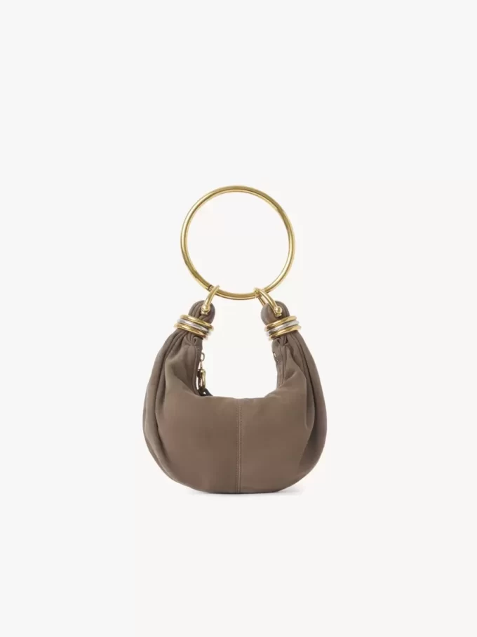 Süet deriden mini bilezikli hobo çanta Süet deriden mini bilezikli hobo çanta