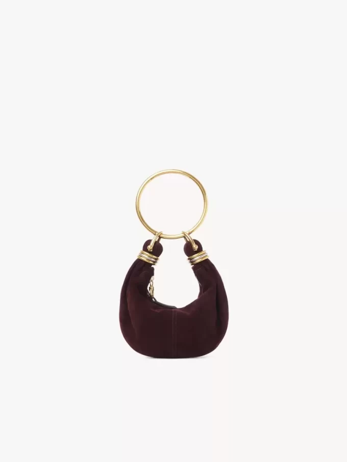 Süet deriden mini bilezikli hobo çanta Süet deriden mini bilezikli hobo çanta