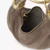 Süet deriden mini bilezikli hobo çanta Süet deriden mini bilezikli hobo çanta