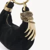 Süet deriden mini bilezikli hobo çanta Süet deriden mini bilezikli hobo çanta
