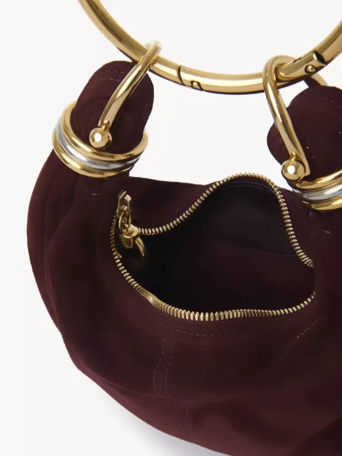 Süet deriden mini bilezikli hobo çanta Süet deriden mini bilezikli hobo çanta
