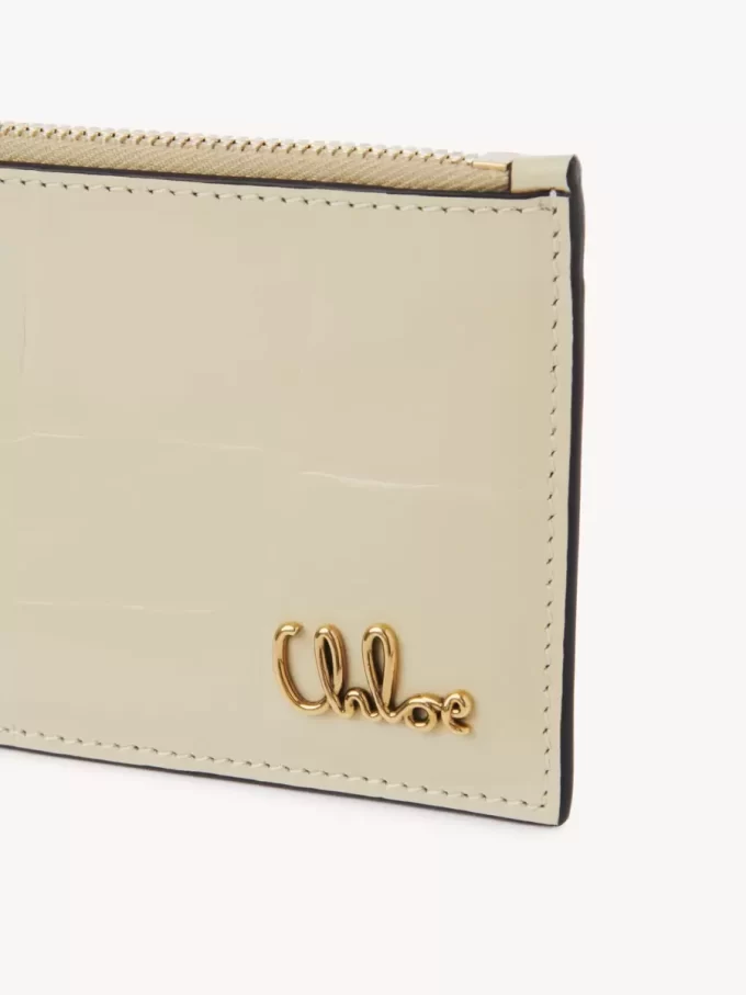 Timsah desenli deriden kart yuvalı küçük Chloé Iconic çanta Timsah desenli deriden kart yuvalı küçük Chloé Iconic çanta