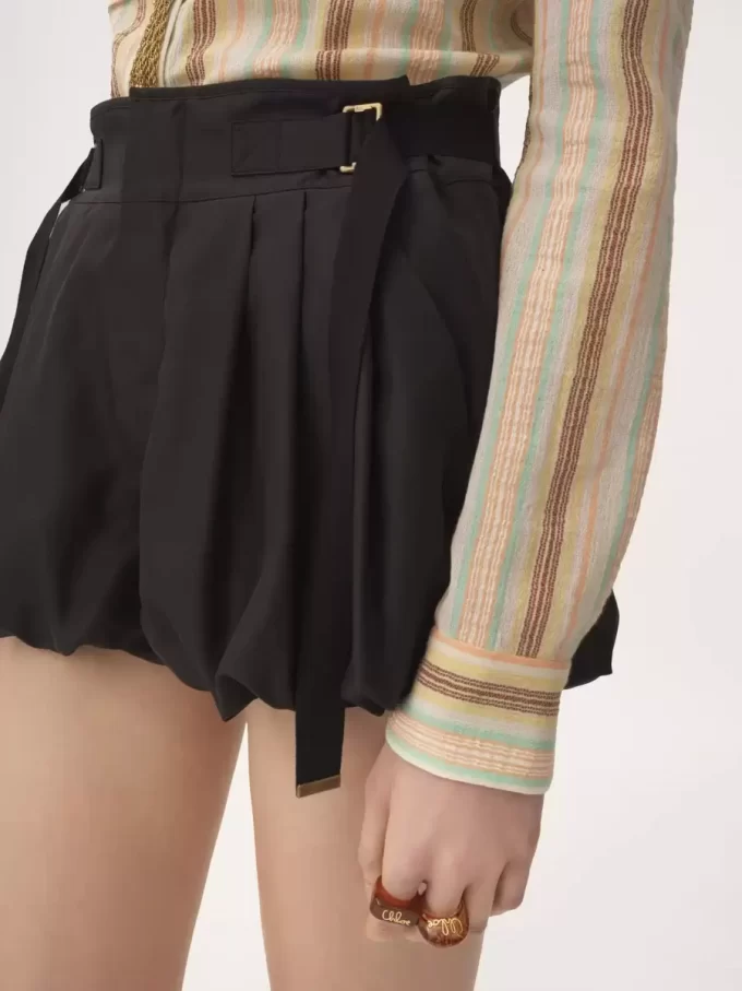 Yıkanmış ipek habotai mini şort Yıkanmış ipek habotai mini şort
