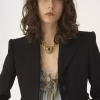 Yün krep kumaştan kırpılmış Spencer ceket Yün krep kumaştan kırpılmış Spencer ceket