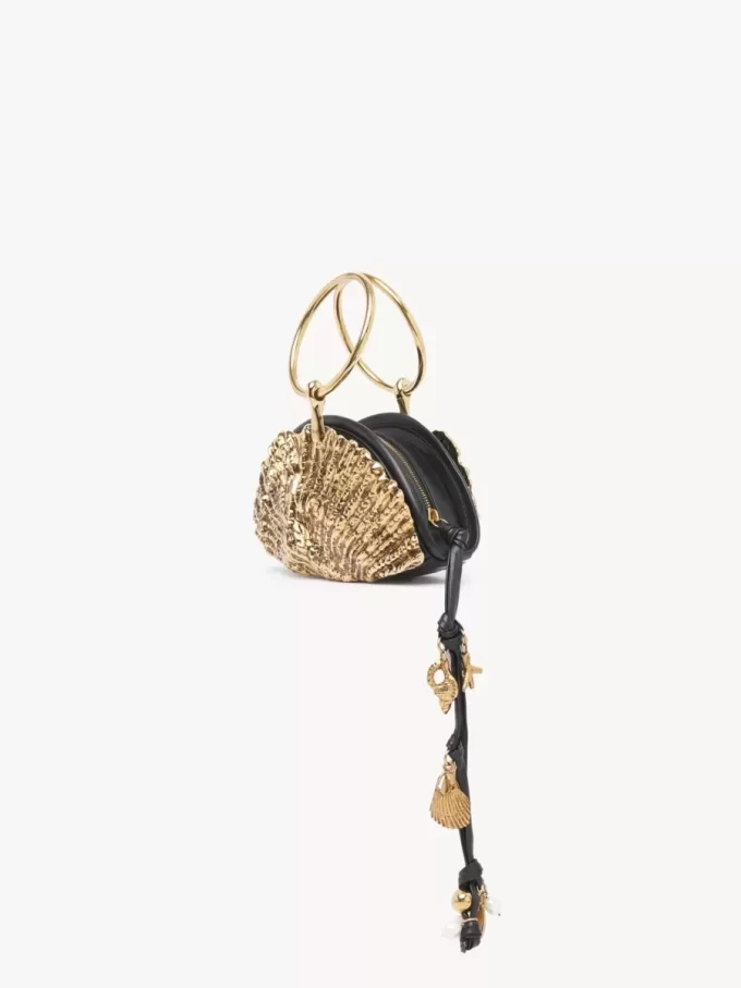 Yumuşak deri ve metalden yapılmış Sea Treasures Shell fermuarlı çanta Yumuşak deri ve metalden yapılmış Sea Treasures Shell fermuarlı çanta