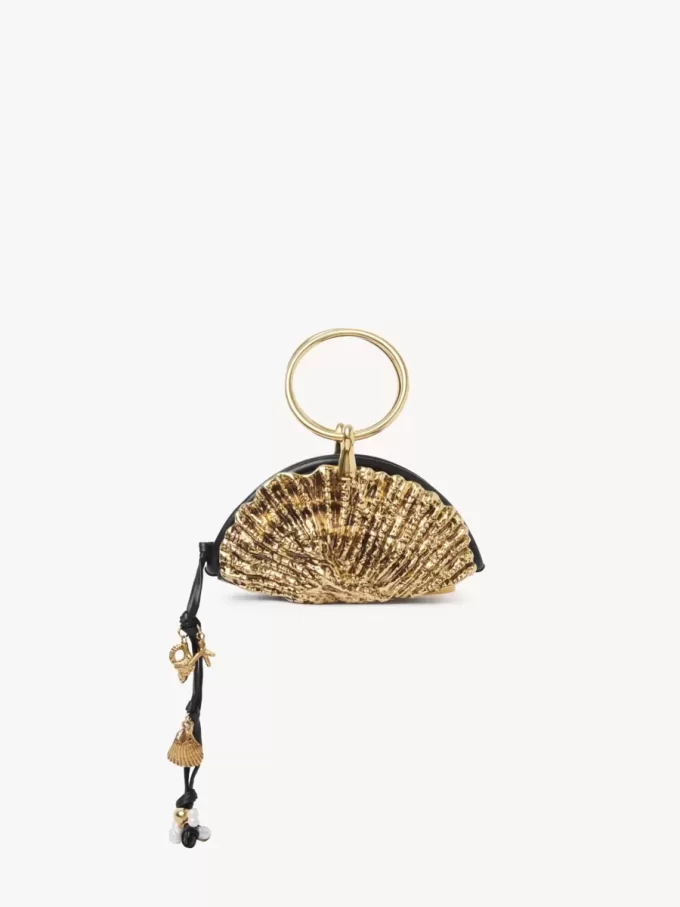 Yumuşak deri ve metalden yapılmış Sea Treasures Shell fermuarlı çanta Yumuşak deri ve metalden yapılmış Sea Treasures Shell fermuarlı çanta